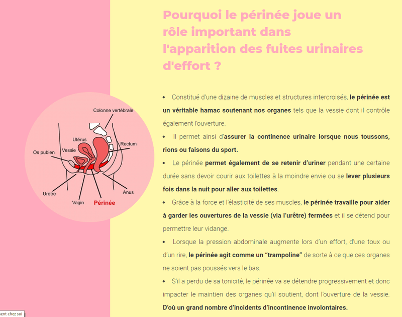 Perigym- Entrainement des muscles pelviens.
